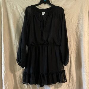 Blue Rain Black Textured Dress